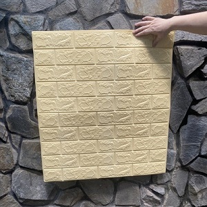 Xốp dán tường vàng kem dày 4mm (70cm x 77cm)