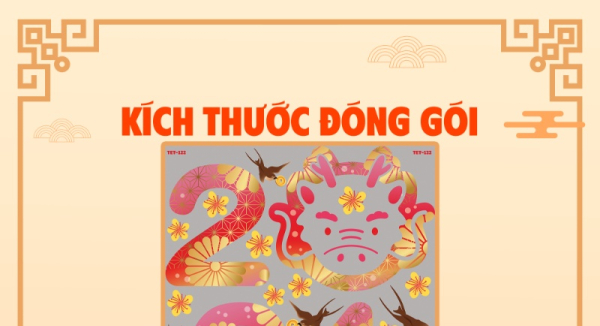 Decal số 2024 xuân giáp thìn màu đỏ