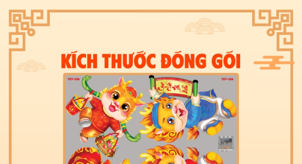 Decal tết gia đình rồng đón xuân giáp thìn