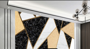 Tranh đá cẩm thạch trắng vàng sọc