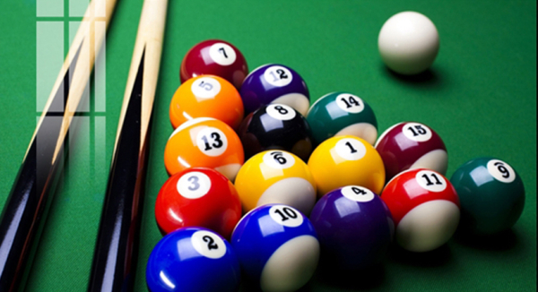 Tranh quán bida sắp bi số từ 1 đến 15