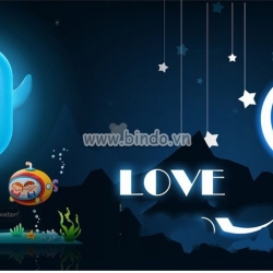 Decal dán tường Đèn ngủ cá heo