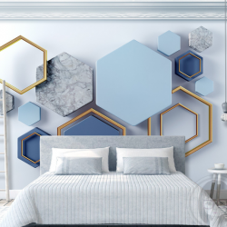 Tranh họa tiết 3D lập thể lục giác