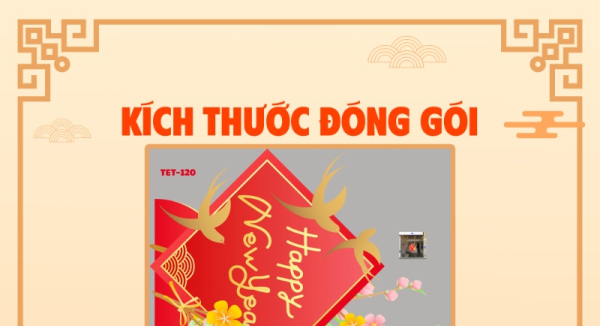 Decal chữ happy new year hình vuông