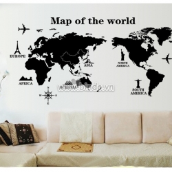 Decal dán tường Bản đồ thế giới