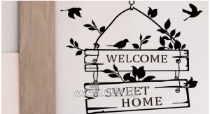 Bảng welcome 2 decal dán tường, trang trí quán cafe, dán 2 mặt có sẵn keo, đẹp tại TPHCM