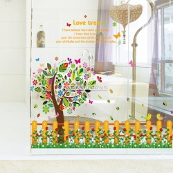 Decal dán tường Cây sắc màu
