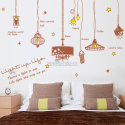 Decal dán tường Dây bóng đèn