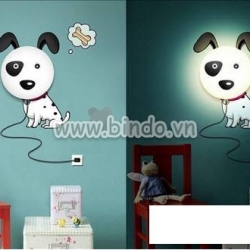 Decal dán tường Đèn ngủ chó đốm