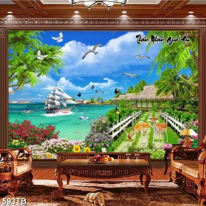 Thuận buồm xuôi gió bên đôi hươu tranh dán tường đẹp giá rẻ TPHCM, Có thi công tận nơi Thuận buồm xuôi gió bên đôi hươu tranh dán tường đẹp giá rẻ TPHCM, Có thi công tận nơi
