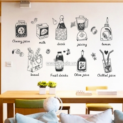 Decal dán tường Thức uống tổng hợp