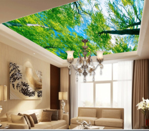 Tranh dán trần bóng cây che mát Tranh dán trần bóng cây che mát