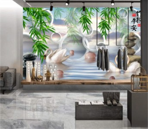 Tranh 3d đàn thiên nga Tranh 3d đàn thiên nga