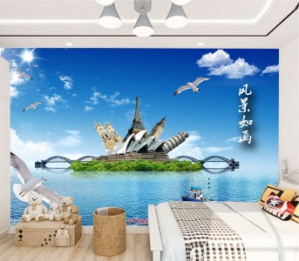 Tranh 3d hải âu và biển xanh Tranh 3d hải âu và biển xanh