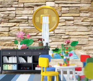 Tranh 3d hồ sen và cá chép Tranh 3d hồ sen và cá chép