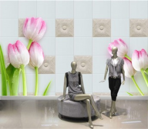 Tranh 3d hoa tulip hồng Tranh 3d hoa tulip hồng