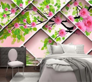 Tranh 3d khung hình màu hồng Tranh 3d khung hình màu hồng