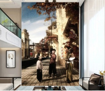 Tranh Hà Nội xưa buổi chiều Tranh Hà Nội xưa buổi chiều