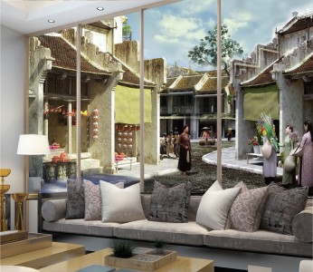 Tranh Hà Nội xưa đi lễ Tranh Hà Nội xưa đi lễ