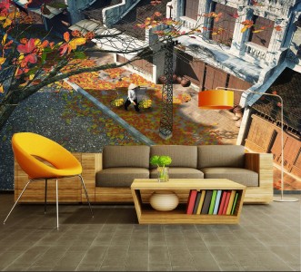 Tranh Hà Nội xưa gách hàng rong Tranh Hà Nội xưa gách hàng rong