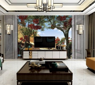 Tranh Hà Nội xưa hoa phượng Tranh Hà Nội xưa hoa phượng