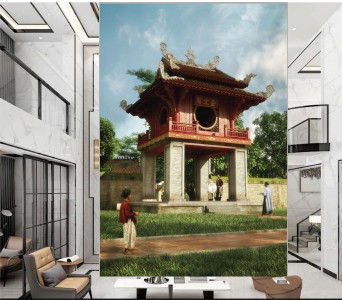 Tranh Hà Nội xưa Khuê Văn Các  Tranh Hà Nội xưa Khuê Văn Các