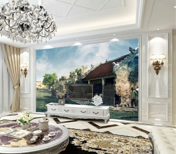 Tranh Hà Nội xưa ngôi nhà cổ xưa Tranh Hà Nội xưa ngôi nhà cổ xưa