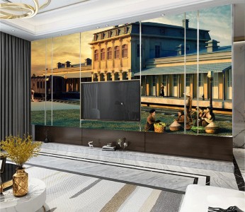 Tranh Hà Nội xưa phố chợ Tranh Hà Nội xưa phố chợ