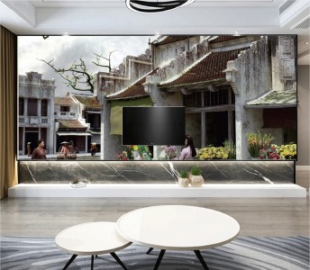 Tranh Hà Nội xưa phố cổ ngày xưa Tranh Hà Nội xưa phố cổ ngày xưa