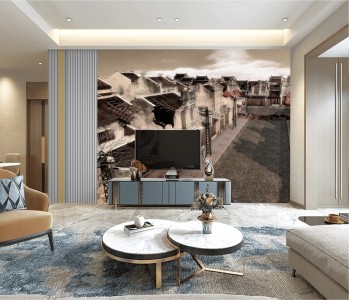 Tranh Hà Nội xưa phố vắng Tranh Hà Nội xưa phố vắng