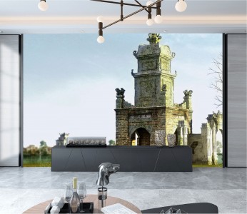 Tranh Hà Nội xưa Tháp Hòa Phong Tranh Hà Nội xưa Tháp Hòa Phong