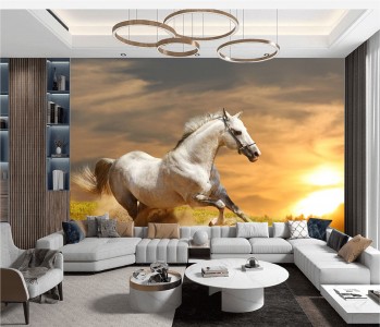 Tranh mã đáo thành công chú ngựa trắng đang phi Tranh mã đáo thành công chú ngựa trắng đang phi