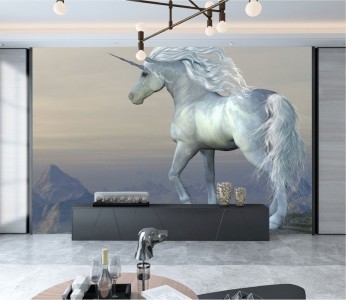 Tranh mã đáo thành công chú ngựa trắng và đồi núi Tranh mã đáo thành công chú ngựa trắng và đồi núi