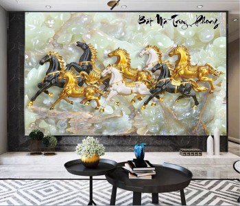 Tranh mã đáo thành công đàn ngựa đang chạy Tranh mã đáo thành công đàn ngựa đang chạy