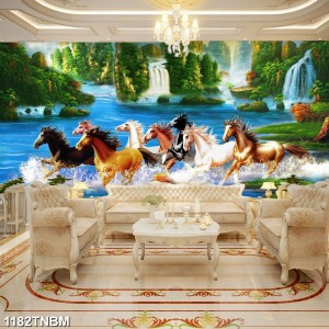 Tranh mã đáo thành công đàn ngựa và dòng nước Tranh mã đáo thành công đàn ngựa và dòng nước