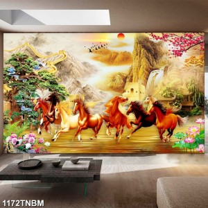 Tranh mã đáo thành công đàn ngựa và vạn lý trường thành Tranh mã đáo thành công đàn ngựa và vạn lý trường thành