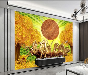 Tranh mã đáo thành công đàn ngựa vàng Tranh mã đáo thành công đàn ngựa vàng