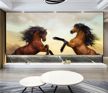 Tranh mã đáo thành công đôi ngựa vàng Tranh mã đáo thành công đôi ngựa vàng