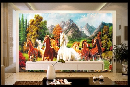 Tranh mã đáo thành công ngựa trắng và đồi núi Tranh mã đáo thành công ngựa trắng và đồi núi