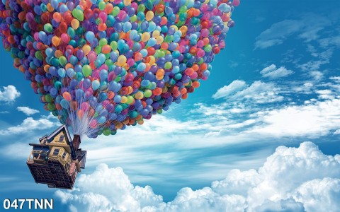 Tranh phong cảnh bong bóng bay trên bầu trời Tranh phong cảnh bong bóng bay trên bầu trời