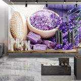 Tranh dán tường spa hoa lavender