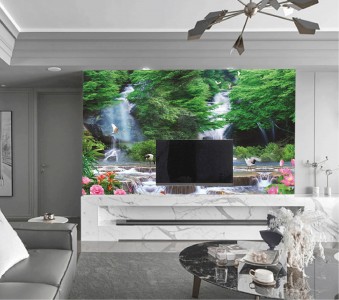Tranh thác nước và rừng cây xanh Tranh thác nước và rừng cây xanh