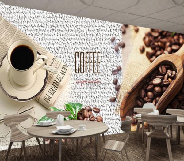 Tranh dán tường trang trí tách cà phê
