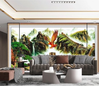Tranh vạn lý trường thành đại bàng tung cánh bay Tranh vạn lý trường thành đại bàng tung cánh bay