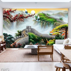 Tranh vạn lý trường thành đôi chim trắng bay trên thành Tranh vạn lý trường thành đôi chim trắng bay trên thành