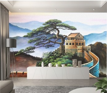 Tranh vạn lý trường thành và núi xanh thơ mọng Tranh vạn lý trường thành và núi xanh thơ mọng