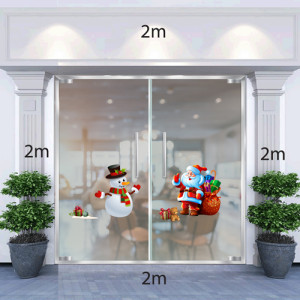 Decal dán tường Decal  Người tuyêt và ông già noel Decal dán tường Decal  Người tuyêt và ông già noel