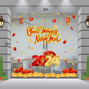Decal dán tường Tết xuân -Combo Tết T1 Decal dán tường Tết xuân -Combo Tết T1