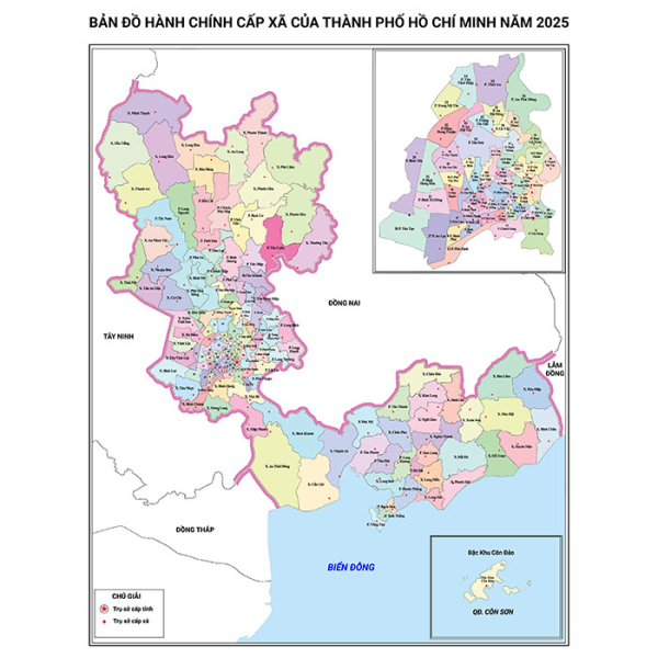 Decal dán tường Bản đồ thành phố hồ chí minh sau sáp nhập