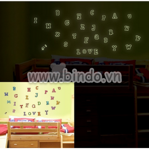 Decal dán tường Decal bảng chữ cái dạ quang, phát sáng dán phòng bé đẹp Decal dán tường Decal bảng chữ cái dạ quang, phát sáng dán phòng bé đẹp